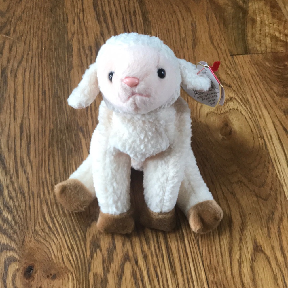 TY BEANIE BABY🐣LAMB🐣CREAM AND BROWN🐣EASTER🐣